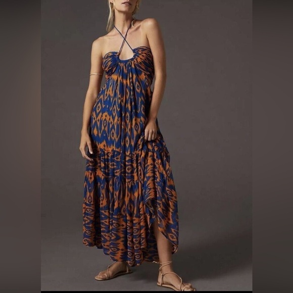 Verb by Pallavi Singhee Halter Cut-Out Midi Dress Resort Wear Size L - Picture 3 of 15